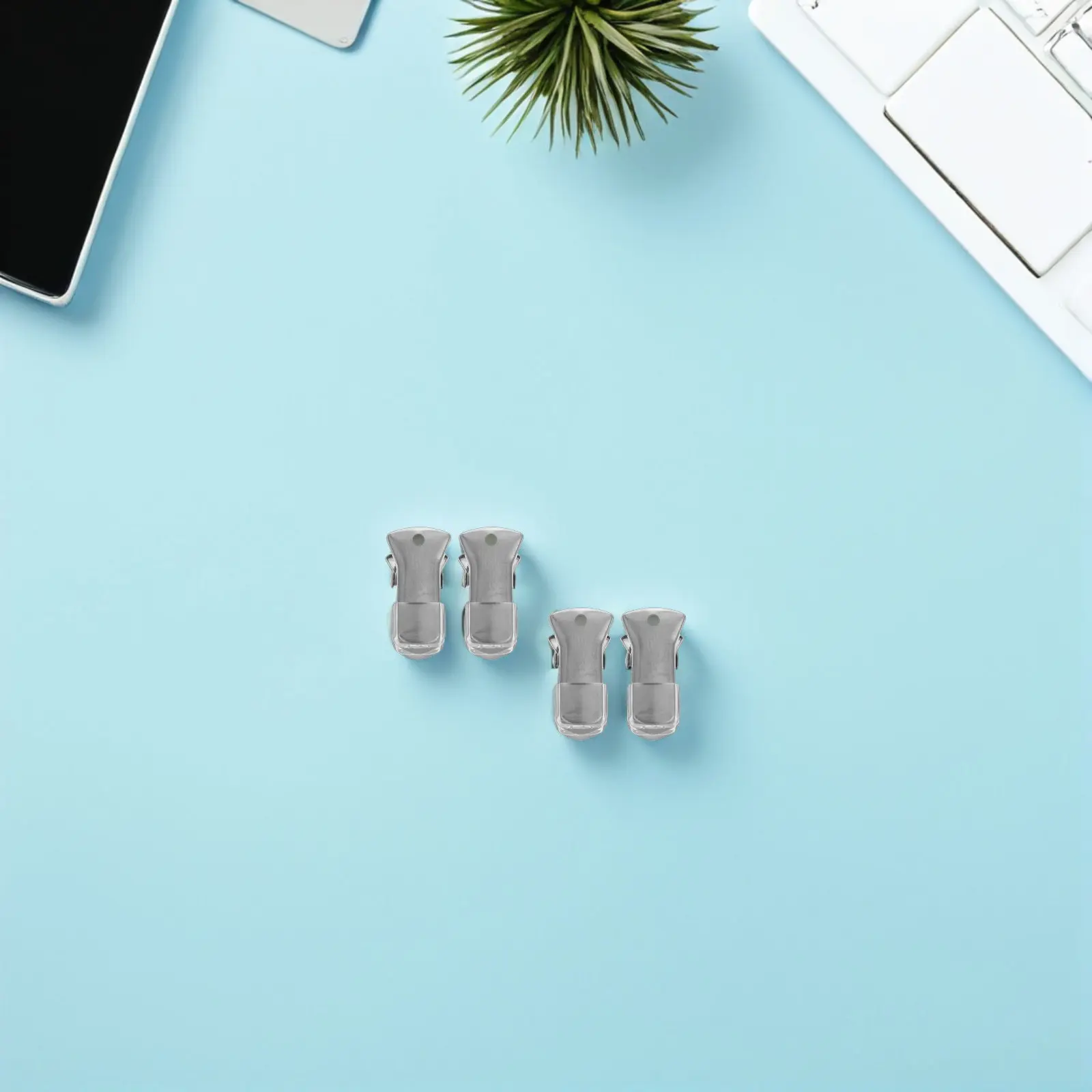 50Pcs Silver Metal Small Crocodile Clip Flat Mouth Clamp Non Slip Badge Holder Craft Paper School Office Id Lanyard Name Tag