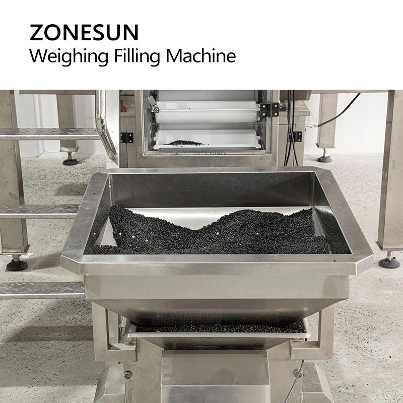 ZONESUN ماكينة تعبئة الحبيبات الأوتوماتيكية الحبوب بذور السمسم الحلوى تغذية وزنها قياس إنتاج التعبئة ZS-QGF10