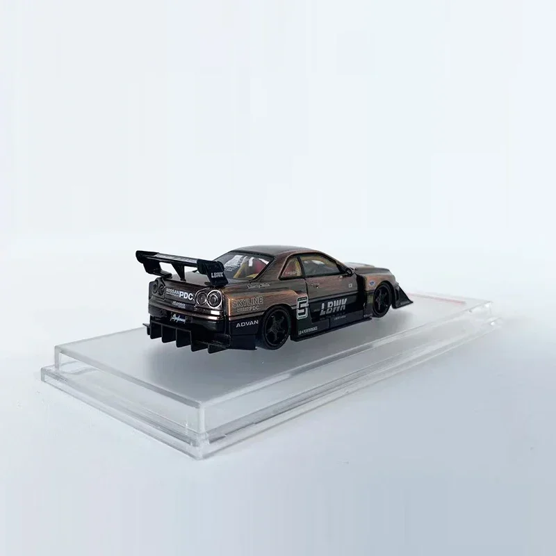 LBWK-Super Silhouette Sport Veículo com Roda Substituível, Carro Modelo de Liga, Skyline V5, ER34, CM 1:64