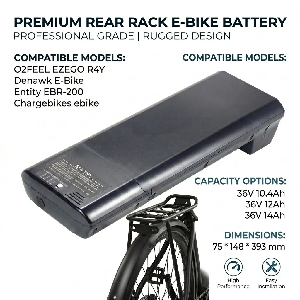 

36V Entity EBR-200 Chargebikes ebike battery 10.4AH 11.6AH for O2FEEL EZEGO R4Y Dehawk electric bike