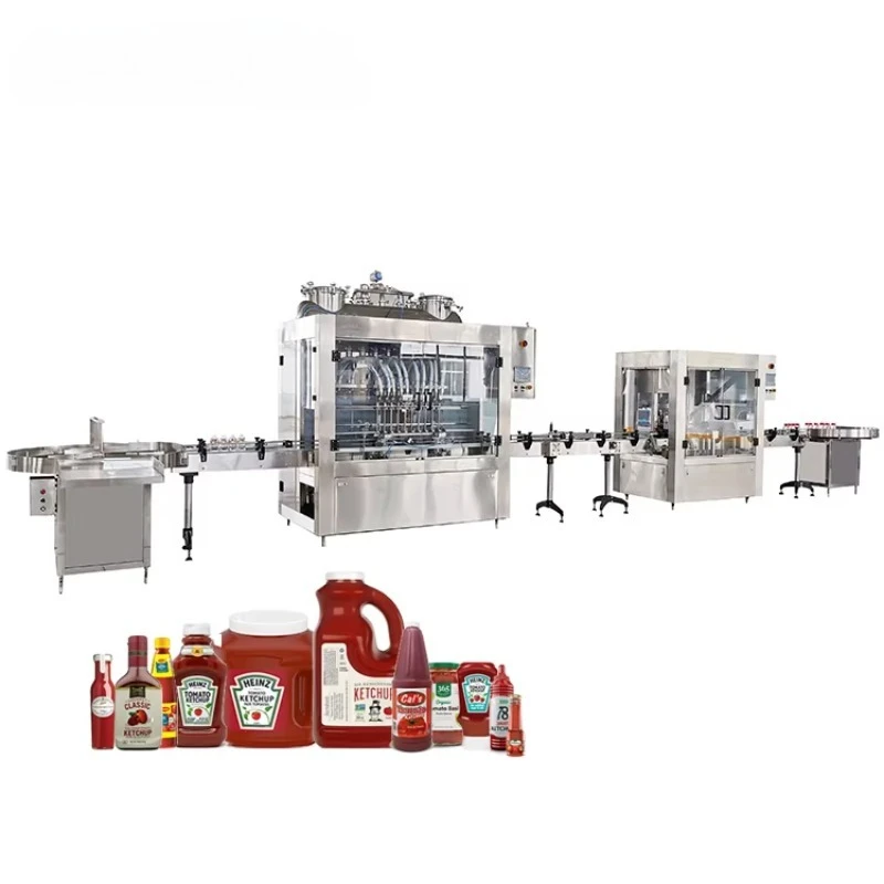 500ml-5L Automatic Ketchup Tomato Sauce Filling Capping and Labelling Machine Packaging Line