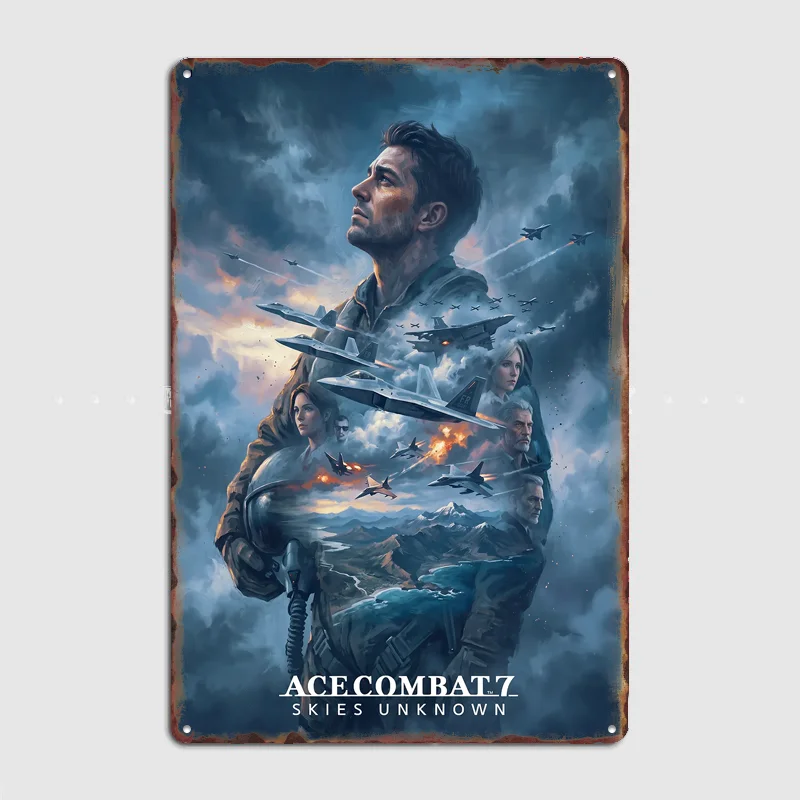 Ace Combat 7 Skies Unknown Poster Metal Sign Posters Bar Bedroom Custom Wall Decorations Room Decoration Interior Home Decor
