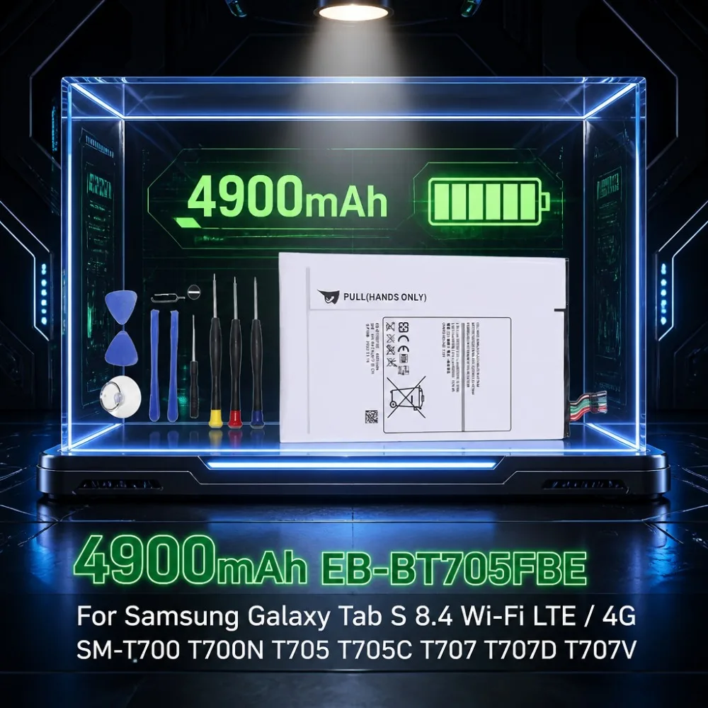 4900mAh Upgrade EB-BT705FBE Tablet Battery For Samsung Galaxy Tab S 8.4 SM-T700 T705 T707 WiFi LTE 3.8V Replacement Battery