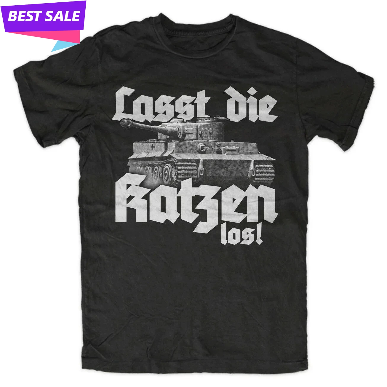 

Let The Cats Los. Panzer WWII German Tiger Tank T Shirt. Short Sleeve 100% Cotton Casual T-shirts Loose Top Size S-3XL