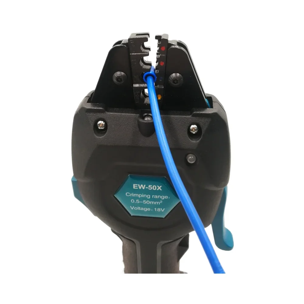 เครื่องมือจีบสายไฟฟ้าระบบพลังงานลมและแสงอาทิตย์ EW-50X แบบใช้แบตเตอรี่ ระบบไฮดรอลิก ทำงานด้วยมือ