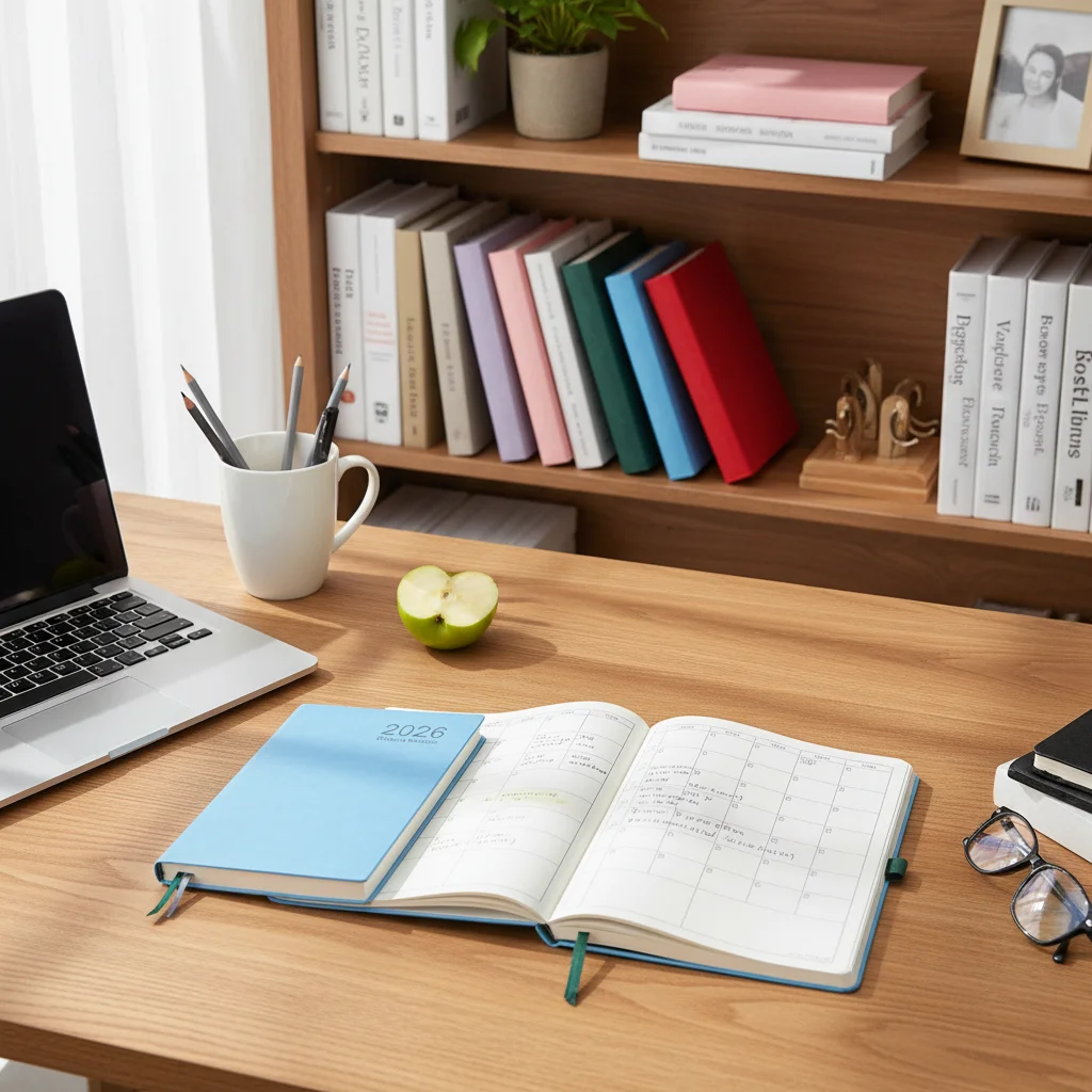 

A5 2026 Блокнот с расписанием на 365 дней и лентой, закладка, плотная бумага, блокнот с повесткой дня, красочная открытка, извлечение страниц для школьников