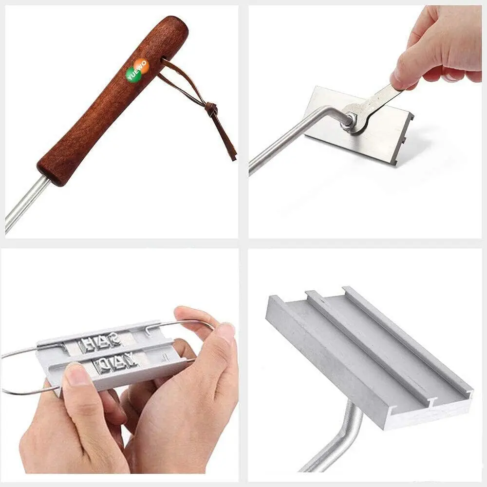 BBQ Branding Iron with Changeable Letters Perfect for Branding Steaks, Burgers, Chicken, Meat with Your Name Barbecue Steak Name