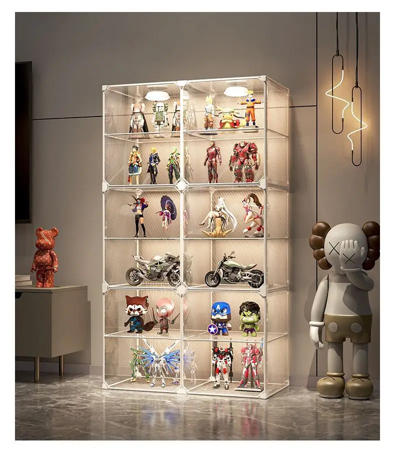 Hand-Made Printing Suitable for Lego Display Cabinet Storage Box Transparent Decoration Gundam Model Toy Display Shelf Living...