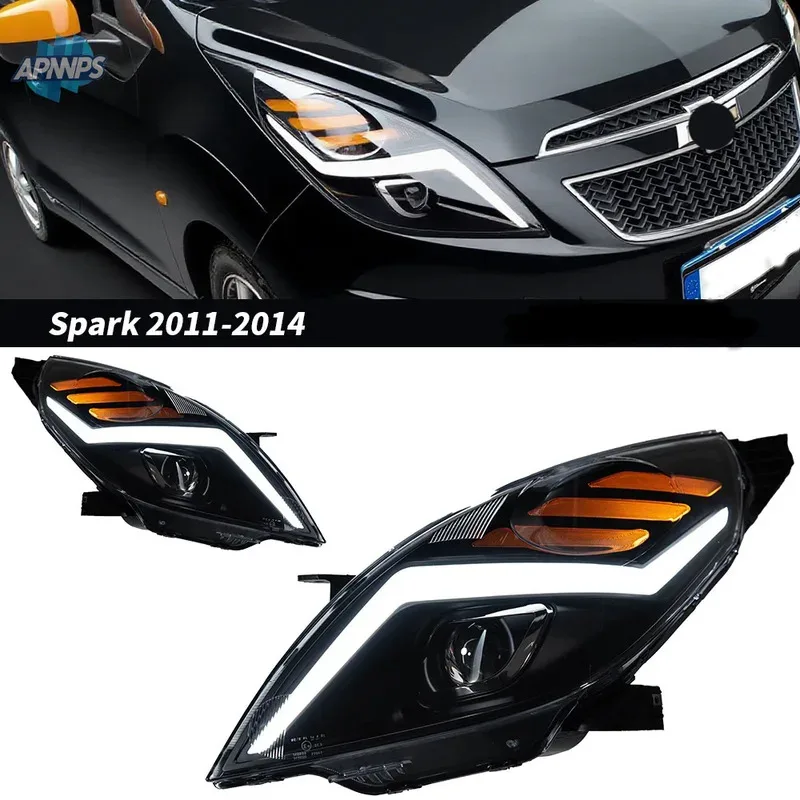 

Автомобильные фары для стайлинга автомобилей, светодиодные фары Spark 2011-2014, лампа DRL, сигнальные линзы проектора, автомобильные аксессуары
