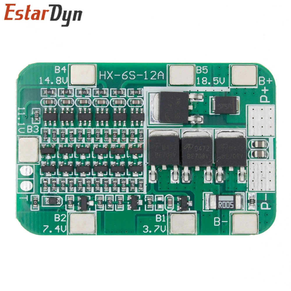 6S 15A BMS 24V Li-ion Battery Protection Board 18650 Overcharge Short Circuit Protect for DIY Battery Pack Electronic Repair