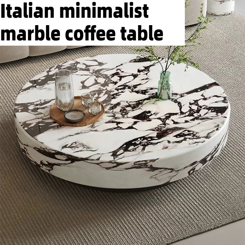 Italian Minimalist Coffee Table Marble Round Home High-end Sofa Side Table Luxury Modern Service Living Room Interior Furniture