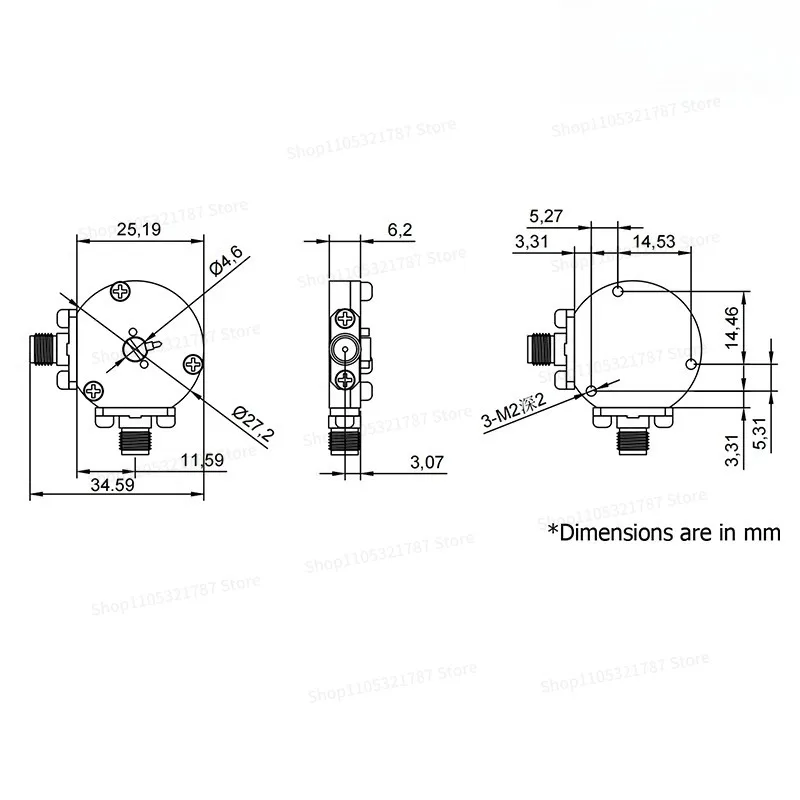 SMA Adjustable Phase Shifter 720 Degrees, DC-18GHz, 40 Degrees Per GHz, PS-18G-SMF-720
