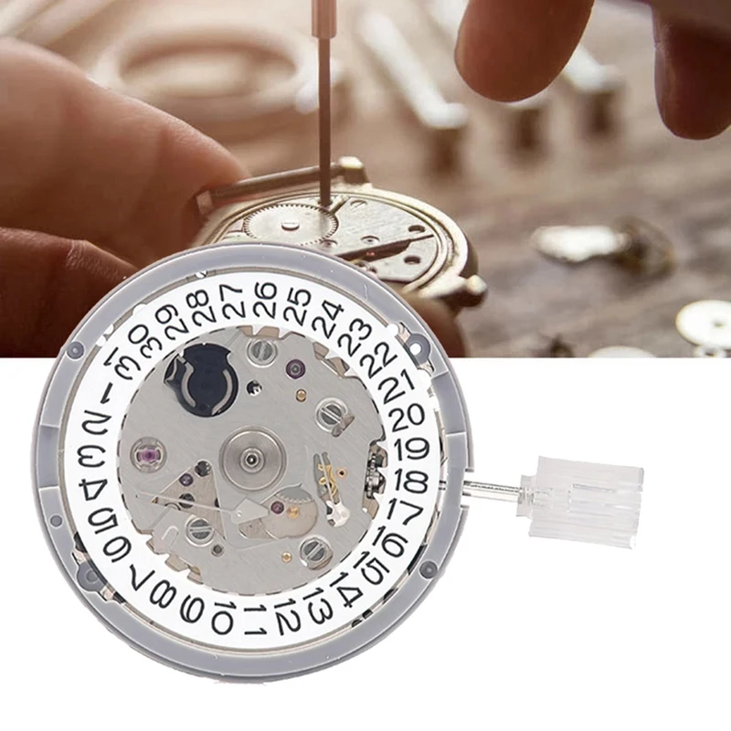 1 PCS NH35/NH35A 3 O'clock White Calendar Watch Movement High Precision Mechanical Automatic Watch Movement Parts Accessories