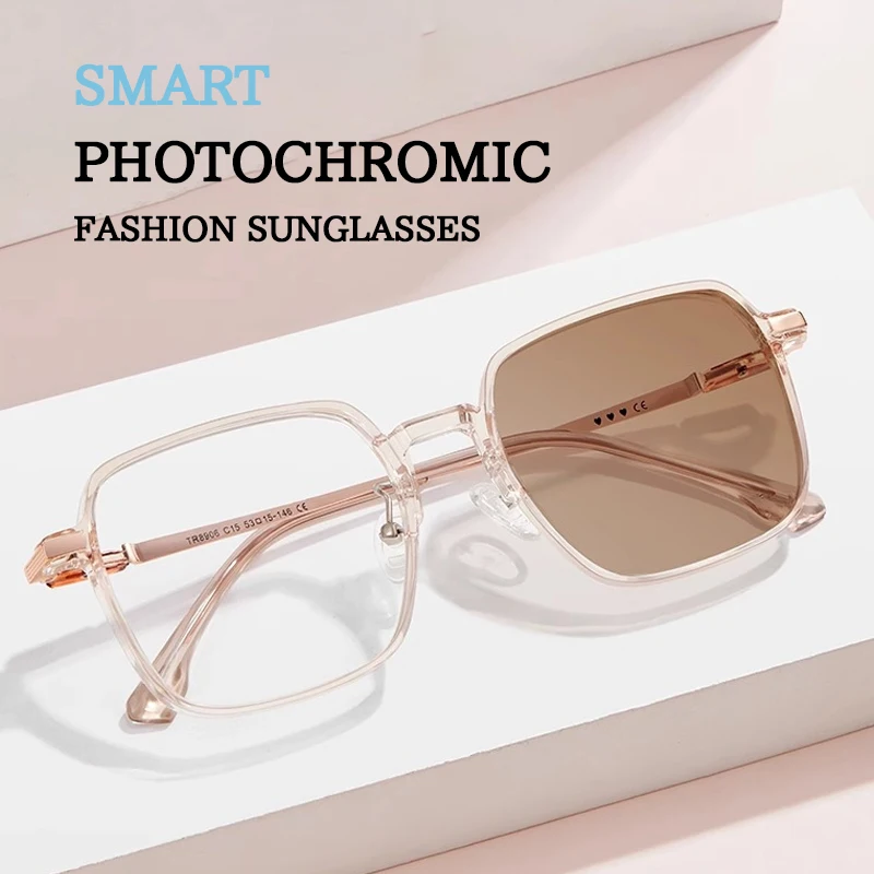 نظارات شمسية كلاسيكية مستوحاة من Wayfarer Big Square Photochromic خيار UV400 للجنسين