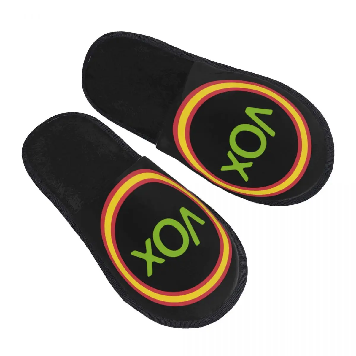 

Custom Spain Vox Guest Slippers for Spa Women Spanish Flag House Slipper