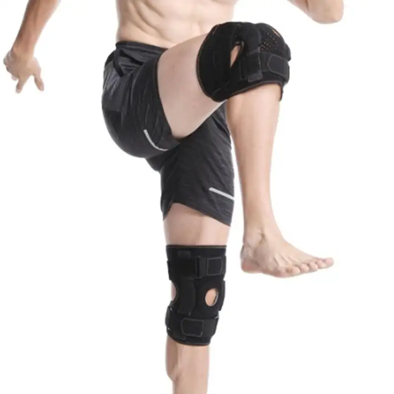 

652F Шарнирный наколенник с боковыми стабилизаторами Дышащий открытый поддерживающий бандаж для коленной чашечки Регулируемый и