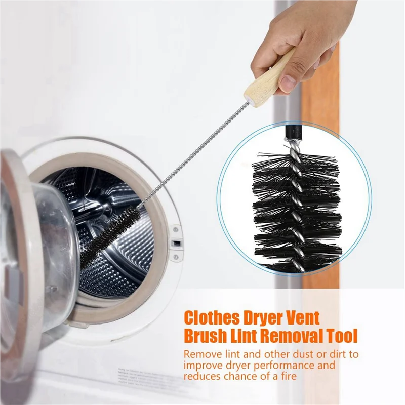2X Pengering Ventilasi Pembersih Pengering Sikat Serat Ventilasi Perangkap Pembersih Panjang Fleksibel Kulkas Coil Brush-B61B