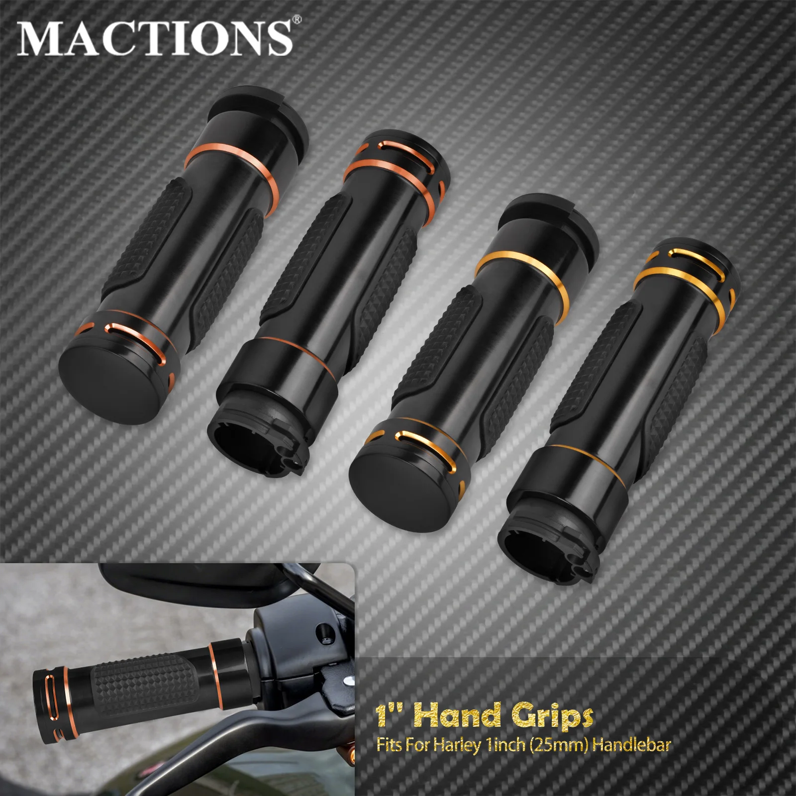 Motorcycle 1" Hand Grips 25mm Handlebar Grip For Harley Dyna 96-17 Sportster XL 96-22 Touring Street Electra Glide Softail FLST