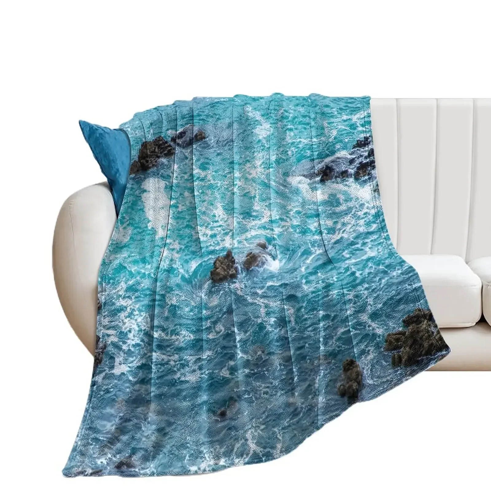 

Blue Sea Waves Throw Blanket Kid'S Luxury Thicken Sofa Throw Blankets