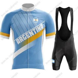 2023 National Team Argentina Cycling Jersey Set Summer Bicycle Clothing Men Road Bike Shirts Suit Bicycle Bib Shorts MTB Maillot