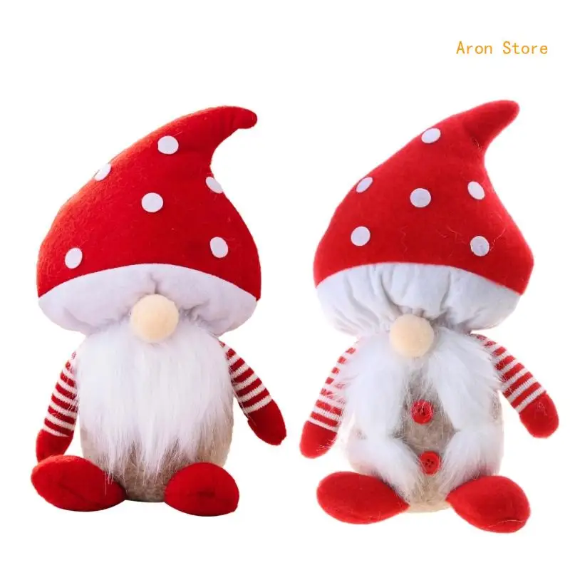 

Holiday Mushroom Hat Gnomes Ornaments Christmas Decoration Scandinavian Tomtes H3CF