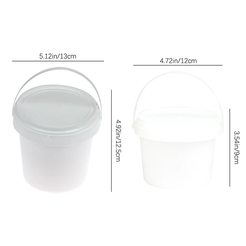 1Pc 500/1000ML Transparent Plastic Bucket with Lid and handle Food Storage Container Refillable Milk Tea Bucket