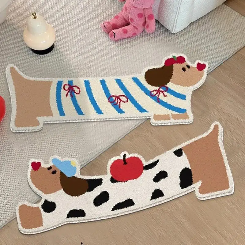 Dachshund Door Mat Washable Dog Rug Adorable Dachshund Fuzzy Rugs Irregular Shaped Rug Dachshund Front Door Mat Dachshund Carpet