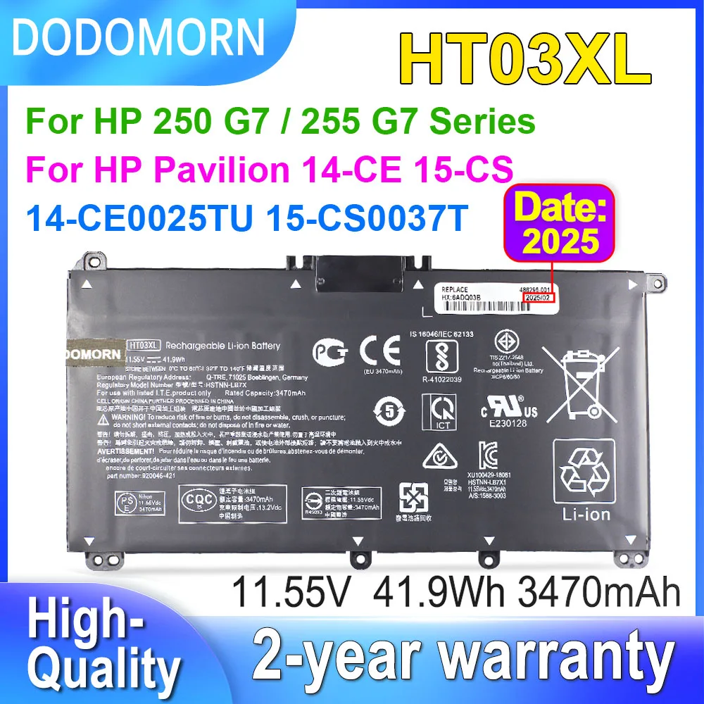 HT03XL-batería para portátil HP Pavilion 14-CE0025TU 14-CE0034TX 15-CS0037T 250 255 G7 HSTNN-LB8L HSTNN-LB8M, 41,9 Wh