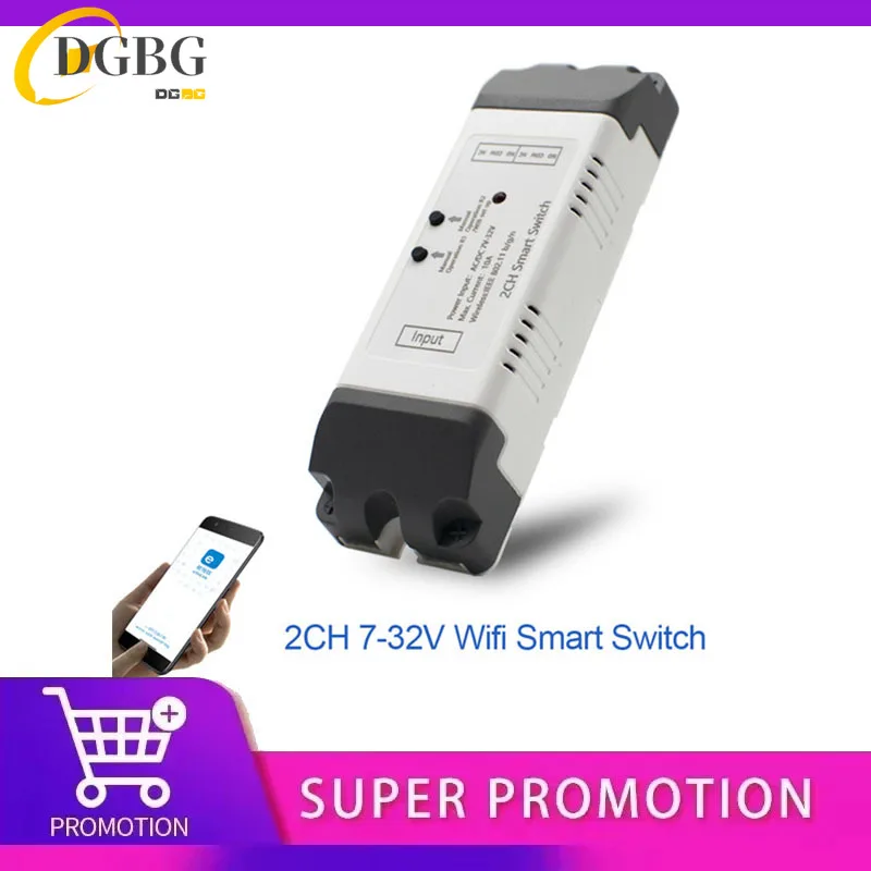 Tuya Smart Wifi Electric Linear Actuator Motor Controller,DC AC 12V 24V 32V 2 Channel Switch,RF433 Remote,2CH Pulse Module Relay
