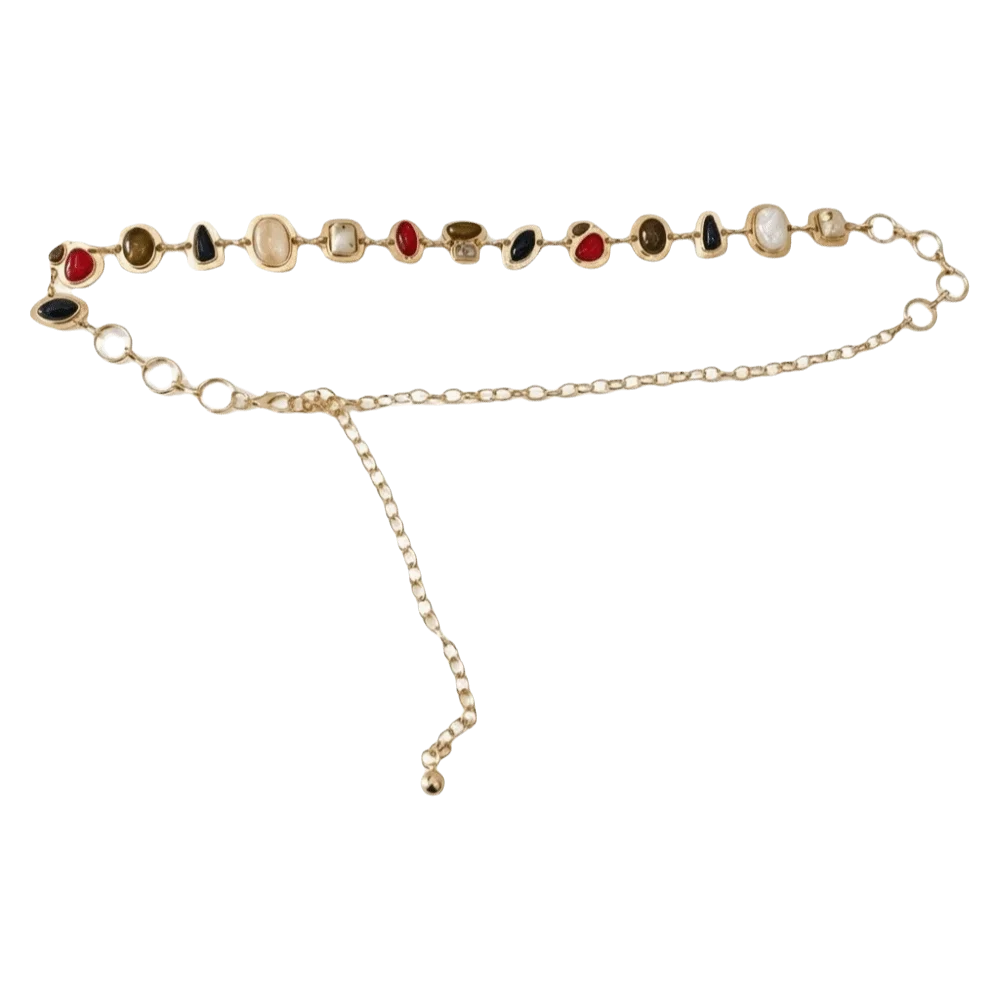 Irregular Jewelry Adjustable Waist Chain Marble Texture Luxury Belly Chain Retro Vintage Body Chain Gift