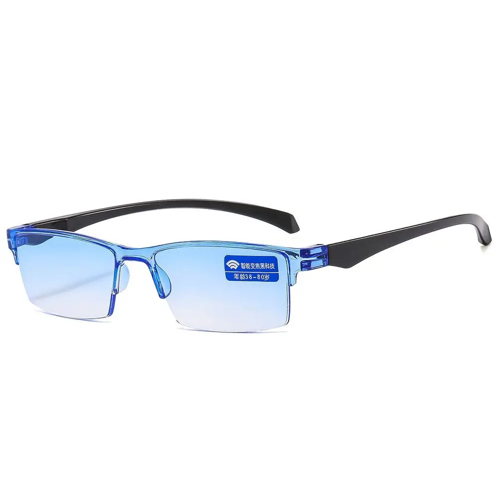 Men Unisex Anti Blue Ray Reading Glasses Smart Automatic Zoom Reading Glasses Autofocus Power Half-Rim Near Far Computer Glasses