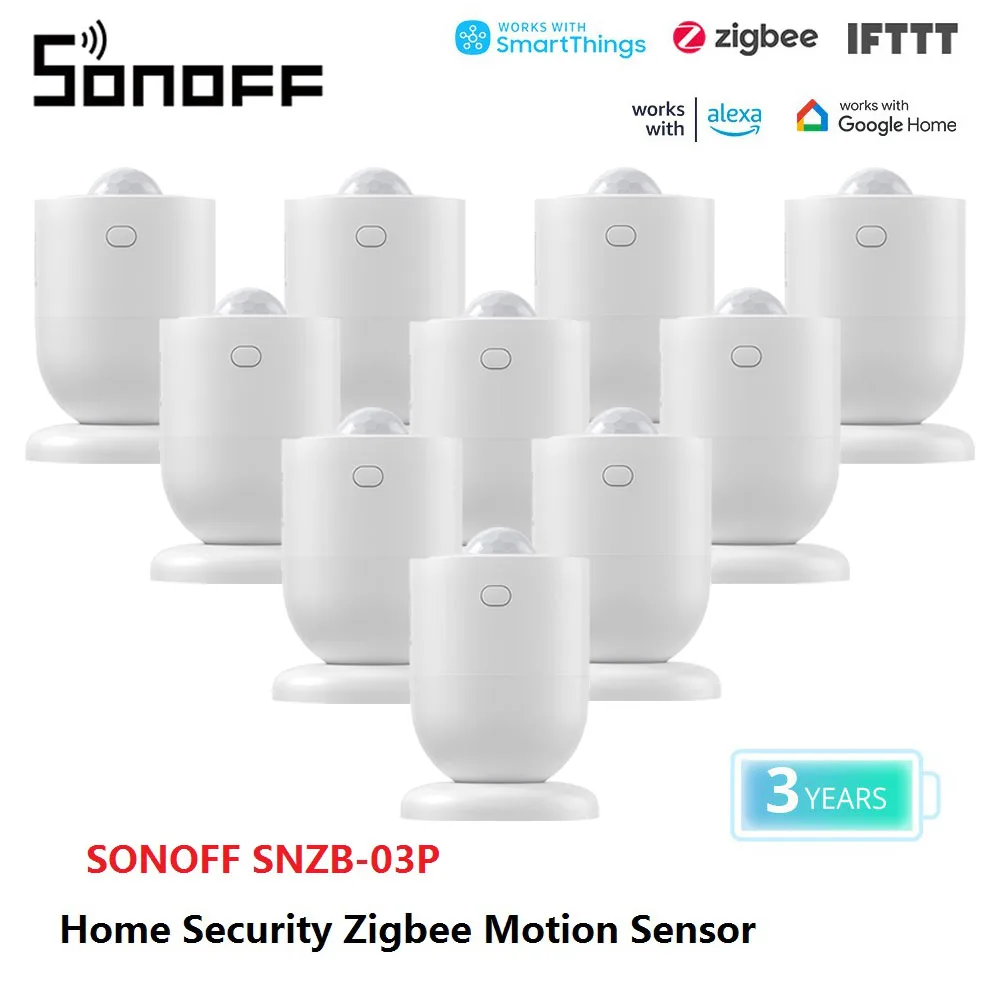 1PCS SONOFF SNZB-03P Zigbee Motion Sensor Environment Light Detection Alert Notification eWeLink Smart Scene via Alexa Google