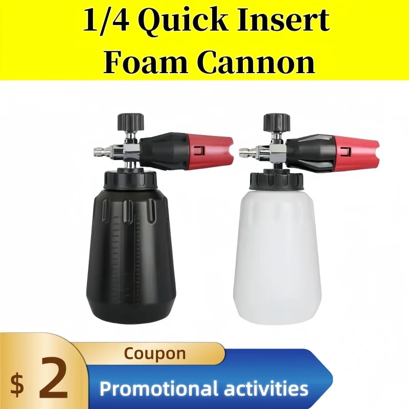 

1L Car Washer Snow Foam Lance, Pressure Washer Adjusable Foam Cannon,Pressure Washers Foam Generator With 1/4 Inch Quick Connect