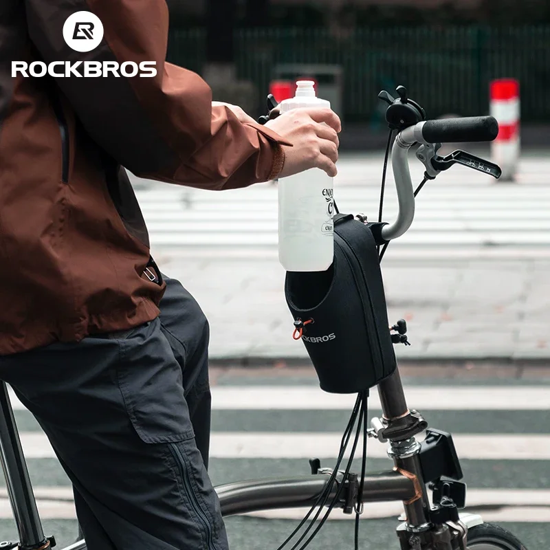 ROCKBROS 1.5L Folding Bicycle Bag Electric Scooter Bike Hanging Bag Cycling Mountain Bike Handlebar Bag With 750ml Water Bottle