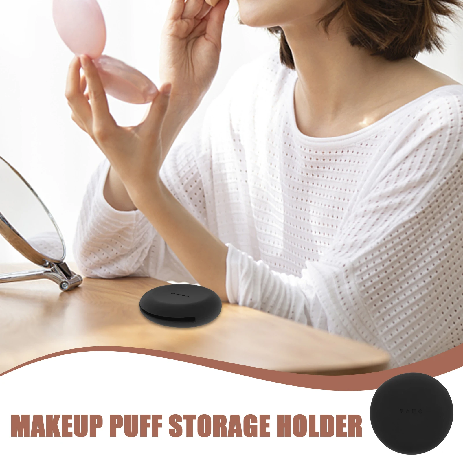 

Portable Powder Powder Puff Holder For Travel Box Silicone Makeup Sponge Holder Travel Case Reusable Container Storage