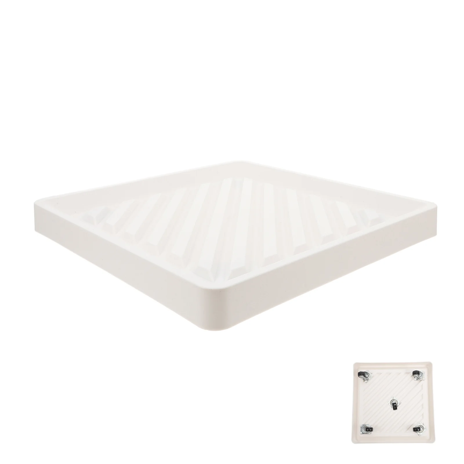 

1pc Square Plant Dolly Heavy Duty Movable Tray For Large Pots Hidden Wheels Water Storage Sturdy Planter Base Garden Home