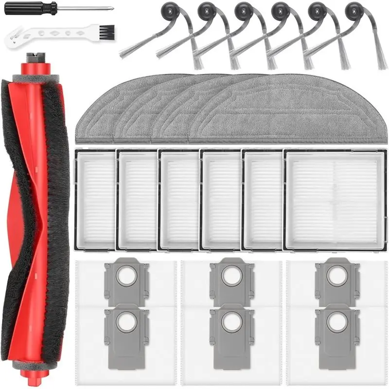 

ABBK-For Roborock Q10 S5+ Robot Vacuum Accessories Kit- Main Brush, Duster Bags, Side Brushes, Mop Pads, HEPA Filters Dust