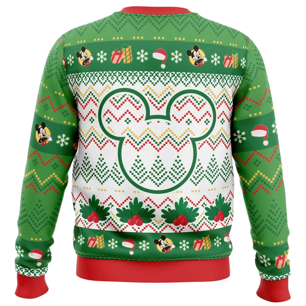 Merry Christmas Mickey Mouse Disney Ugly Christmas Sweater Gift Santa Claus Pullover Men 3D Autumn And Winter Sweatshirt