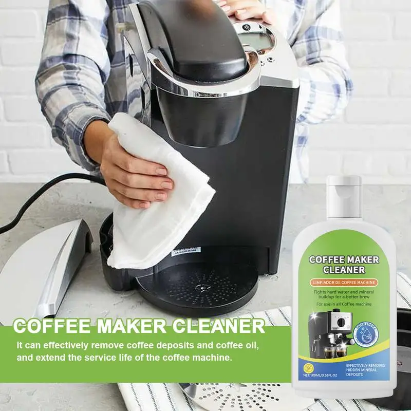 Limpiador para cafetera, 100ml, limpiador para cafetera Espresso, limpiador líquido para cafetera, descalcificador, eliminador de manchas de bebidas