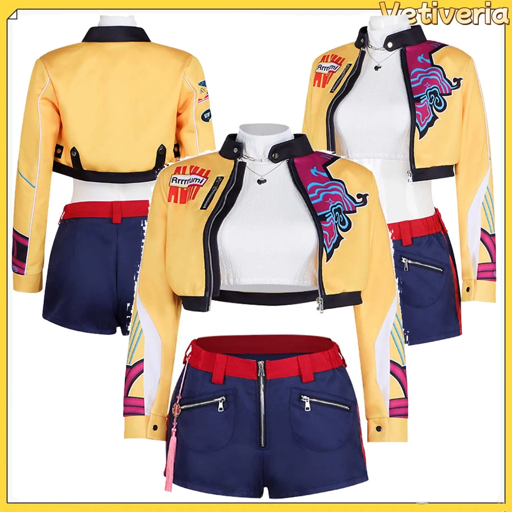 

Женский костюм для косплея «Демон», маскированный костюм для косплея, одежда, жилет охотника, шорты, пальто, ожерелье, костюм для Хэллоуина, карнавала, вечеринки, ролевых игр