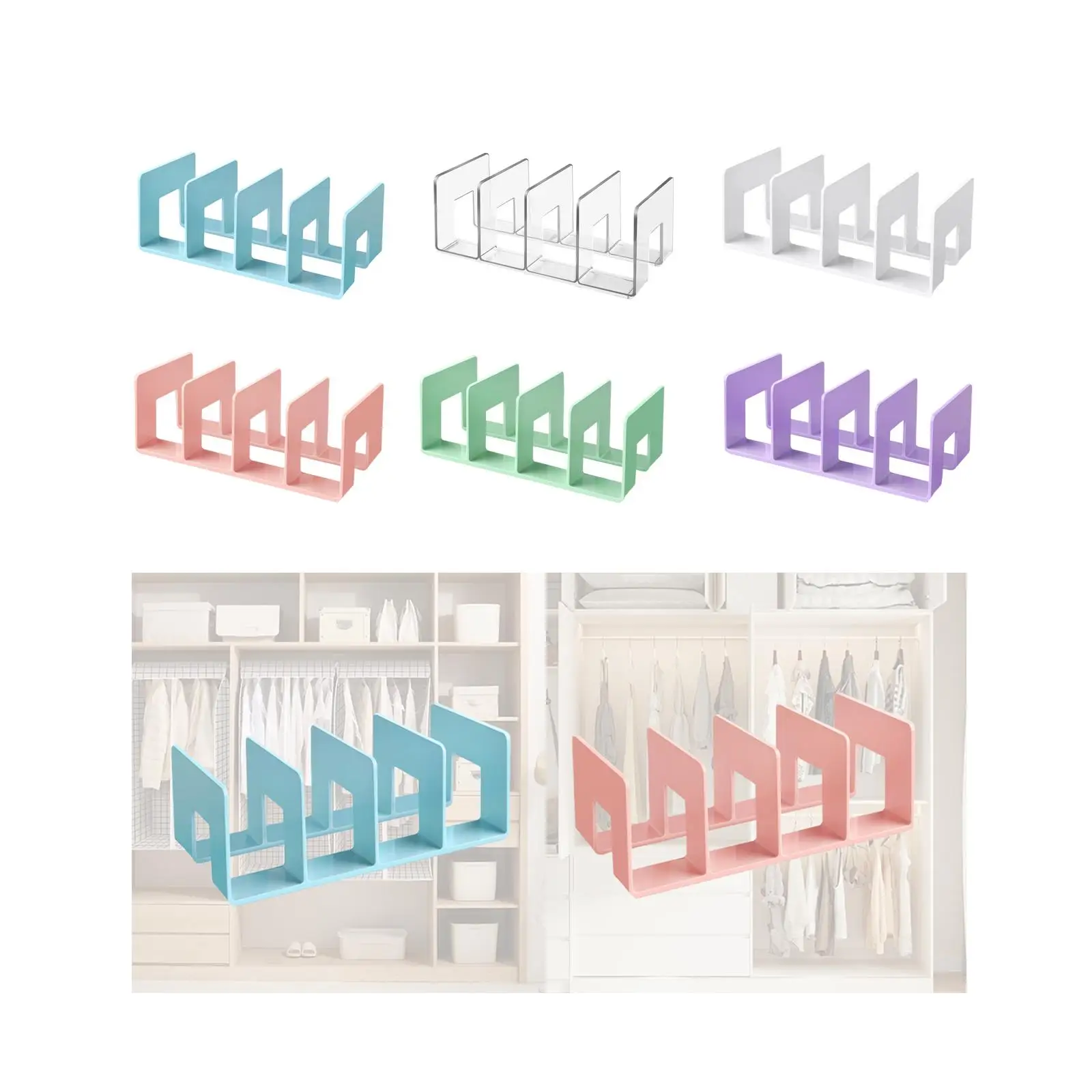 Organizer for Handbags and Files with Shelf Dividers for Closet