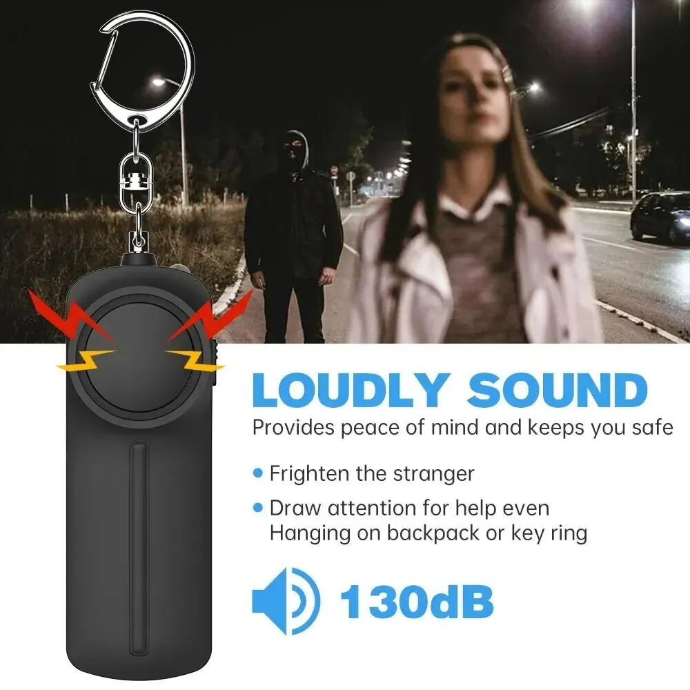 Personal Security Alarm Self Defense 130dB Loud Keychain Portable Safety Anti-satyr For Women Child Elder Girl Emergency Alarm