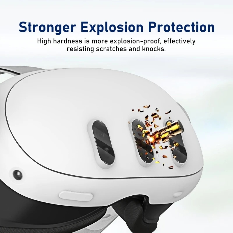 Lens Films Hard Sleeves Cover for Quest3 Headset Protective Films Tempered Glass Lens Guards Set