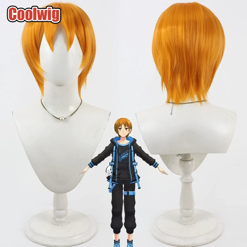 

Coolwig Synthetic Hair Hiro Hayami Cosplay Wigs Pretty Rhythm:Rainbow Live Hiro Hayami 30cm Short Orange Men Wig Heat Resistant