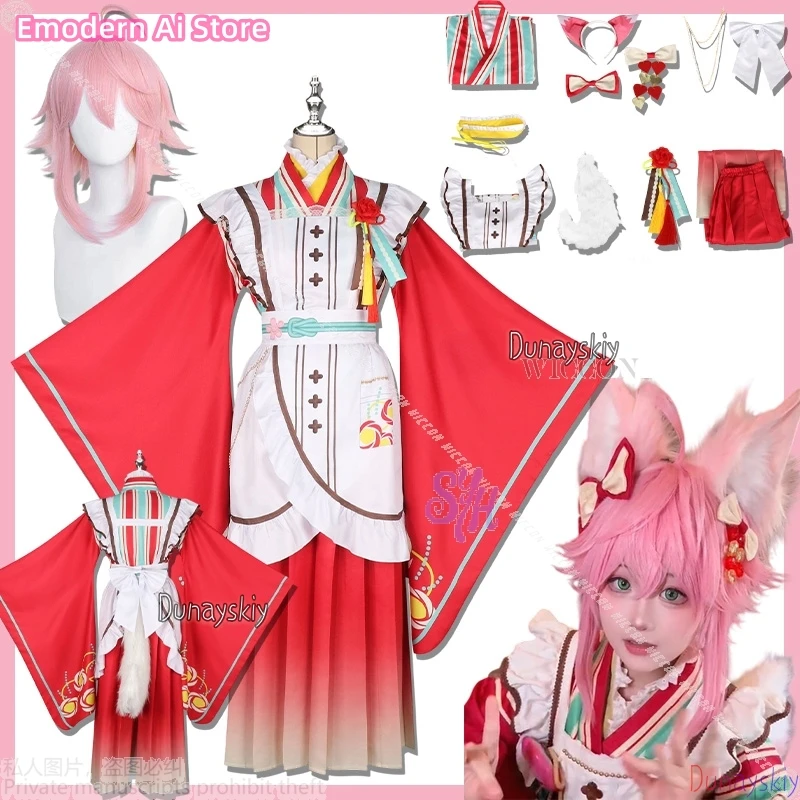 

Tori Himemiya Косплей Игровой ансамбль звезды Аниме π로윈 의상 Koikoi Love Café Idol Сценическая форма Японское кимоно Kawaii Fox Хэллоуин