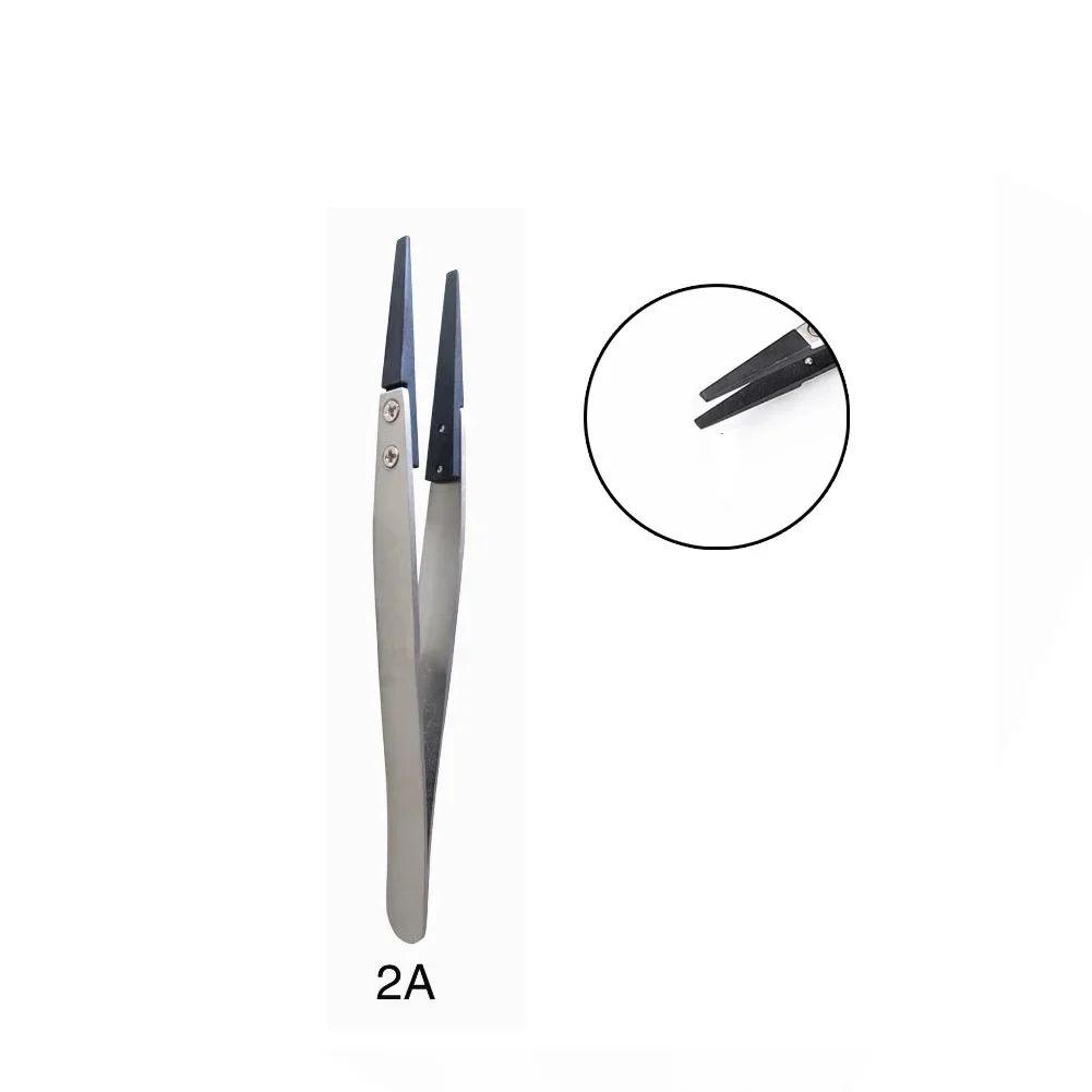 Stainless Steel Craft Tweezers with Replaceable Tip High Strength Anti Static Non Magnetic Acid Base Protection