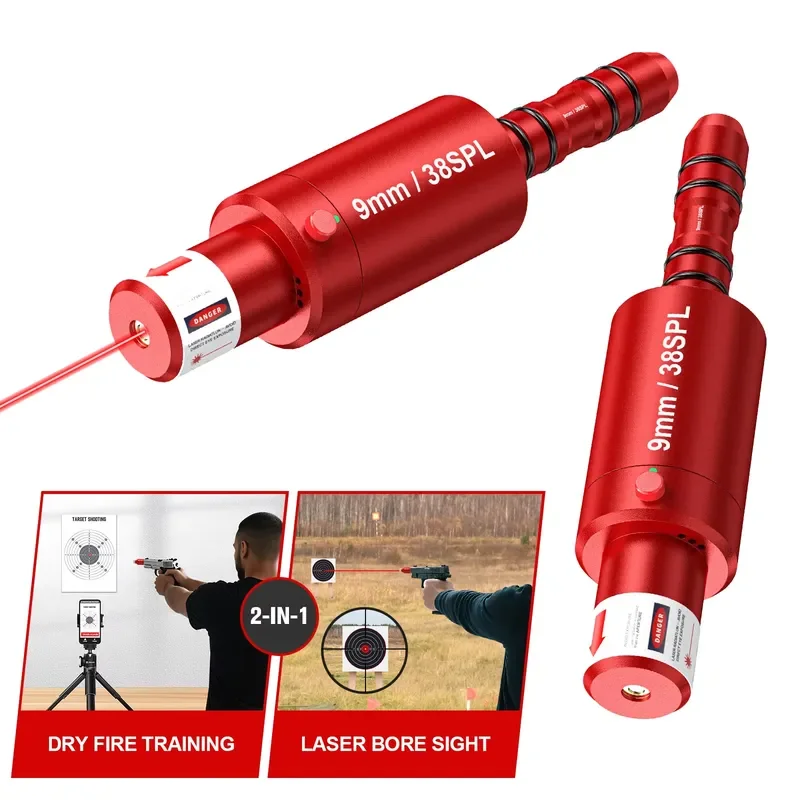 Red Green Laser Dry Fire Training  9MM 38SPL 22LR .223rem Magnetic Voice Control Laser Cartridge for Gun Practice