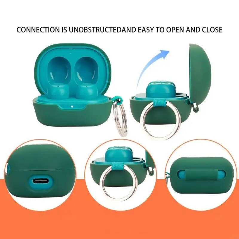 Flexible Silicone Protective Case Housing For JLab JBuds Mini Earbud Shockproof Cover Scratch Resistant Sleeve Daily Use