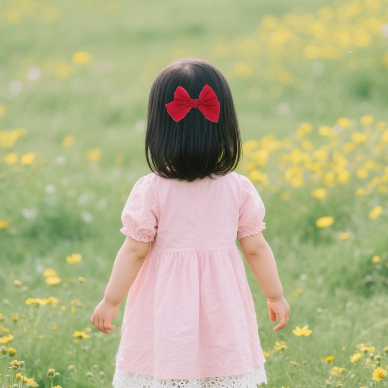 

6pcs Children'S Soft Silk Layered Purple Ribbon Bow Design For School Dance Party Outfits Hair Clips Kids Cute Bow Hair Clips