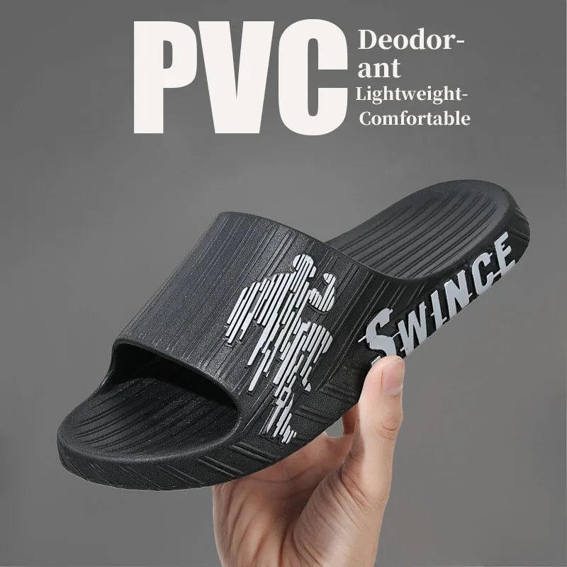 New Men's Slippers Fashion Soft Sole Non-slip PVC Flip Flops Casual Outdoor thick sole Slippers Beach Bathroom Couple Slippers